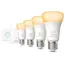 Philips Hue Starterspakket - E27 - met 4 Standaard Lampen - Warm tot Koelwit Licht - Incl. 1 Hue Bridge, 1 Hue Dimmer Switch - Hue White Ambiance